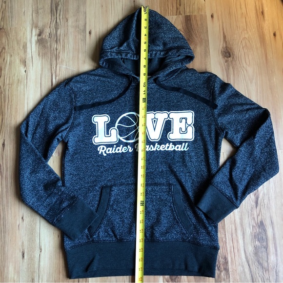 LOVE RAIDER BASKETBALL Hoodie Long Sleeve Top Small Black Gray Women’s - Picture 7 of 16